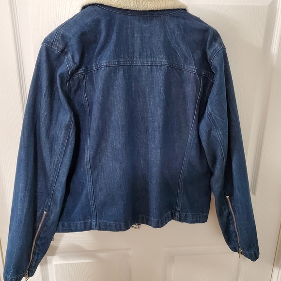 🩷2/$50❤️Gap Denim Sherpa Moto Jacket | Size XXL - Picture 2 of 5